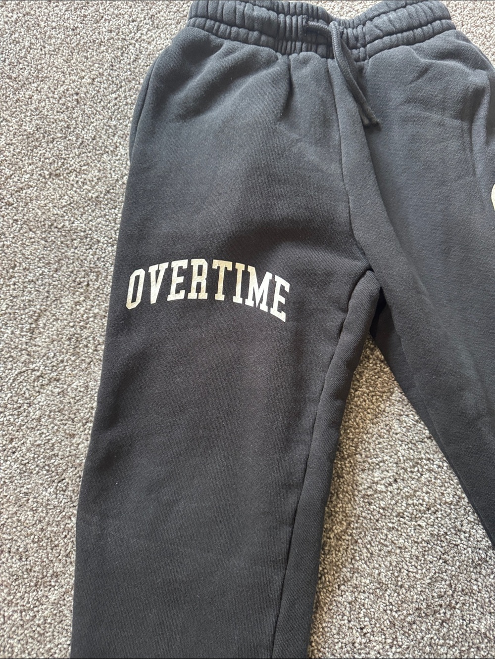 Overtime Kids Black Fleece Joggers with Logo
